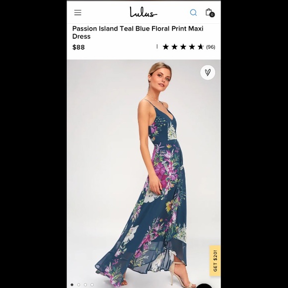 Lulus Passion Island Teal Blue Floral Print Maxi Dress - Picture 1 of 5
